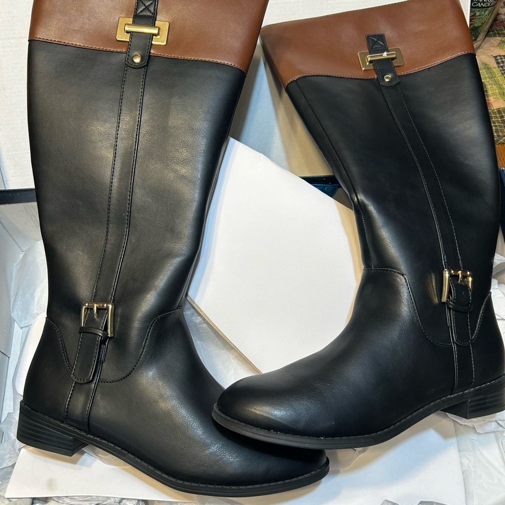 Karen Scott Black and Brown Riding Boots